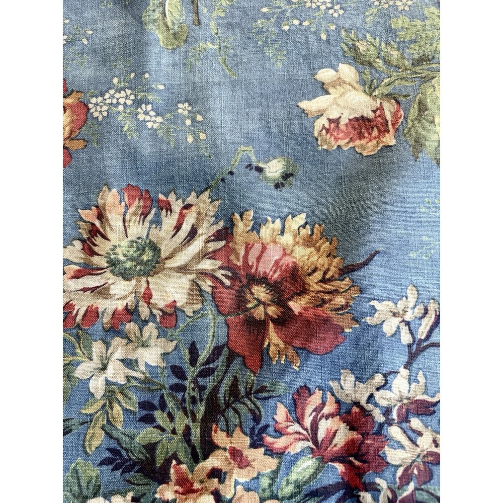 Pottery Barn Meadow Cotton Table Runner 18x102 Blue Floral"  French Country